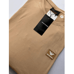 Camisa Peruana Armani Bege Simbolo emborrachado 