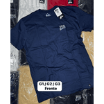 Camisa quiksilver escrita nas costas azul escura 