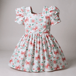 VESTIDO BEATRICE-LAÇOS LISTRA VERMELHA