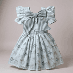 VESTIDO BEATRICE-LAÇO CINZA