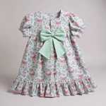 VESTIDO EVELYN-LAÇOS CORAÇÃO LISTRA VERDE