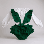 Conjunto Romper Babado c/ blusa-verde