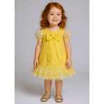 Vestido Thais tuly bordado - amarelo