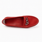 Mocassim Feminino Clássico em Couro Cor Vermelho OUTLET