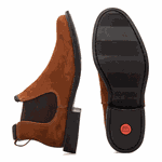 BOTA CHELSEA ALMOFADADA COURO NOBUCK CARAMELO