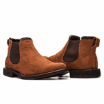 BOTA CHELSEA ALMOFADADA COURO NOBUCK CARAMELO
