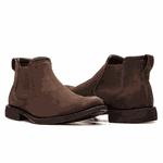 BOTA CHELSEA ALMOFADADA COURO NOBUCK CAFÉ