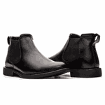 BOTA CHELSEA ALMOFADADA COURO FLOATHER PRETO