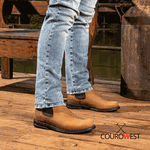 BOTA CHELSEA COMFORT COURO HIDROFUGADO CARAMELO
