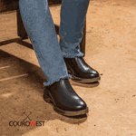 BOTA WORK JUMP BICO REDONDO COURO HIDROFUGADO PRETO