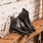 BOTA WORK JUMP BICO REDONDO COURO HIDROFUGADO PRETO