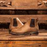 BOTA WORK JUMP BICO REDONDO COURO HIDROFUGADO CARAMELO 