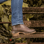 BOTA WORK JUMP BICO REDONDO COURO HIDROFUGADO CAFÉ 