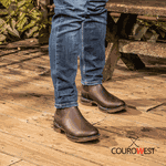 BOTA WORK JUMP BICO REDONDO COURO HIDROFUGADO CAFÉ 