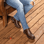 BOTA WORK JUMP BICO QUADRADO COURO HIDROFUGADO CAFÉ