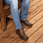 BOTA WORK JUMP BICO QUADRADO COURO HIDROFUGADO CAFÉ
