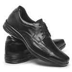 Sapato Social Masculino Confort Couro Legítimo - Preto