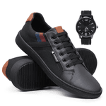 Sapatênis Masculino Vegas Notorian + Relógio - Preto