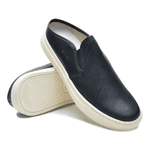 Mule Masculino Couro Legítimo Calce Fácil Confort - Preto