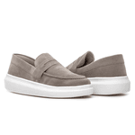 Mocassim Masculino Sola Alta Macio Loafer Derby - Cinza