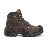 Bota Masculina Robusta Adventure Couro Legítimo Biqueira Reforçada - Café