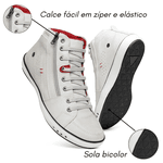 Sapatênis Botinha Masculina Cano Alto com Elástico - Gelo