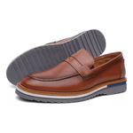 Sapato Mocassim Masculino Social CouroSlip on Mule Moderno - Avelã