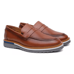 Sapato Mocassim Masculino Social CouroSlip on Mule Moderno - Avelã