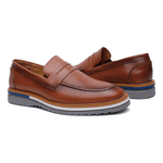 Sapato Mocassim Masculino Social CouroSlip on Mule Moderno - Avelã