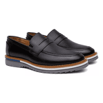 Sapato Mocassim Masculino Social CouroSlip on Mule Moderno - Preto