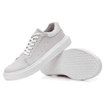 Tenis Masculino Casual Branco Sola Alta Oversize Macquen - Cinza