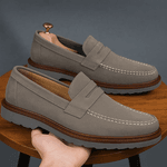 Kit 2 Mocassim Masculino Loafer Derby em Camurça - Cinza + Preto