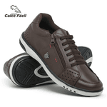 2 Tenis Masculino Casual Ajuste Elástico Leve e Confort + Relógio Digital - Café + Preto
