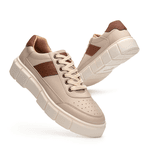 Kit 2 Pares de Tenis Oversized Sneaker Masculino - Branco e Nude