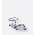 Rasteira Prata Metal Dourado Aurora