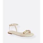 Rasteira Off White Metal Dourado Aurora