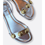 Rasteira Prata Metal Dourado Aurora