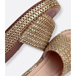 Flat em Ráfia Natural Dourada Brizze