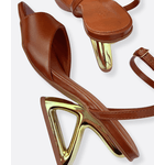 Sandália Marrom Salto Geométrico Panther