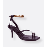 Sandália Preta Anel de Dedo Athena