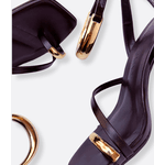 Sandália Preta Anel de Dedo Athena