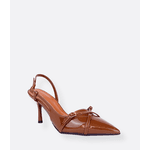 Slingback Lily Verniz Marrom