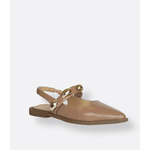 Slingback Mocca Mousse Metal Dourado Allura 