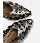 Slingback Onix Metal Prata Zaya