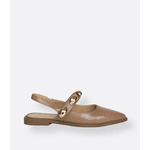Slingback Mocca Mousse Metal Dourado Allura 