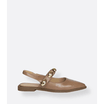 Slingback Mocca Mousse Metal Dourado Allura 