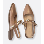 Slingback Mocca Mousse Metal Dourado Allura 