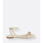 Rasteira Off White Metal Dourado Aurora