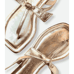 Rasteira Com Laço Dourada Stellare