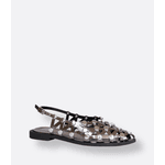 Slingback Onix Metal Prata Zaya
